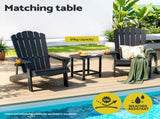 Gardeon Outdoor Coffee Side Table HDPE Desk Patio Furniture Camping Garden Black FF-BEACH-DESK-HE-BK