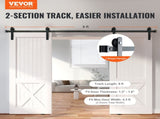 8FT Sliding Barn Door Hardware Closet Track Kit for Double Doors I Hanger V952-GCYMWJTJHS8FD5SVJV0