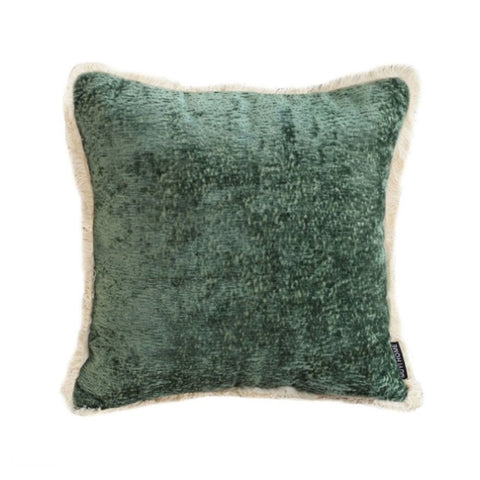 SOGA 45cm Jade Green Home aesthetic chenille texture tassel square Throw Pillow FRENCHCUSHION244