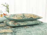 Meadow Butterfly Green Quilted Bedspread Set with Floral Details and Pillowcases V745-MAC080320Q13U