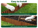 Green Fingers Garden Edging 10ft Metal Flexible Garden Border Corrugated Steel Lawn Edging Rust XFEL-GED-10FT-BZ