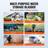 Portable Water Storage Bladder 264 Gal PVC Collapsible Water Tank Black V952-CSDHSPVCB100YFP48V0
