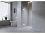 120cm Wall to Wall Frameless Shower Screen Nickel Wall Channel and Floor Channel with SS Hinges V63-939401