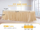 2 Pack Champagne Rectangle Clothes for 6 Foots, Polyester Fittedcloths 6t Stretch V1258-DP02-WO-164