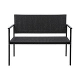 Gardeon Outdoor Garden Bench Seat Rattan Chair Steel Patio Furniture Park Grey GB-RATTAN-GE