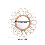 40cm Hanging Mirror Rattan Sunflower Circular Wall Mirror Decor Boho Wicker Dressing Makeup Mirrors V1294-YM0717-10123628