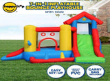 Happy Hop 7-in-1 Inflatable Bounce Jumping Castle Playhouse with Slide IMPH01