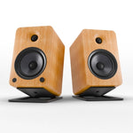 Kanto YU6 200W Powered Bookshelf Speakers with Bluetooth and Phono Preamp - Pair, Bamboo with S6 V398-KO-YU6BAMBOO-S6