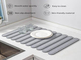 White Oval Shaped Engraved Inner Frame Foldable Diatomaceous Earth Drying Mat - Super Absorbent, V888-ELOSUNG17211