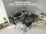 FORTIA Corner Standing Desk, 160x140cm, 72-118cm Sit to Stand Up Electric Height Adjustable, Black V219-ADKCORFOR1BKKA