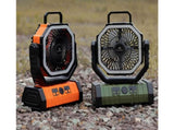 Portable Camping Fan with Light Large Capacity Outdoor Rechargeable Tent Fan - Army Green V1308-DSZKI-16-2