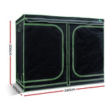 Green Fingers Grow Tent 240x120x200CM Hydroponics Kit Indoor Plant Room System GT-D-240X120X200