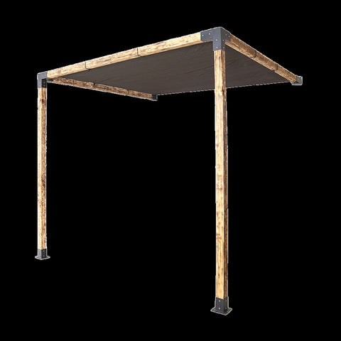 Roof Pergola Gazebo Shed Matte Black Steel Brackets and Black Screen DIY Kits V63-848311