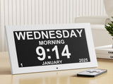 Artiss 10" Digital Day Clock Alarm Calendar Dementia Date Week Desk Clocks White DDC-10INCH-WH