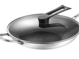 Stainless Steel Wok Pan Double Sided Honeycomb 3 Layer Prevent Sticking Easy Cleaning Wok for V1294-YM0717-3118220189618