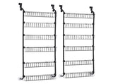 Artiss 2x Over Door Storage Pantry Organiser 6-Tier Metal Hanger Hook Black OVDS-A-MET01-BKX2
