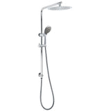 WELS Chrome Dual 10" Slim Rain Shower 5 Modes Handset Mixer Valve Sliding Rail Single Mixer V1233-C4902B22HR005M5C1KSR110