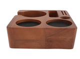 58mm Wooden Coffee Tamper Station Adjustable Multifunctional Coffee Portafilter Tamper Holder Stand V1294-YM0901-3113240240711