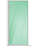 90x210cm Single Shower Glass Screen with White Wall & Floor U Brackets V63-923781