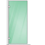 90x210cm Single Shower Glass Screen with White Wall & Floor U Brackets V63-923781