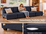 Artiss 4 Seater Modular Sofa Set Sectional Easy Assembly Dark Grey SBED-I-EP05-DA-GY-4D