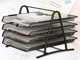 Office Desk Document Tray Mesh Bracket Paper Letter Shelf Holder Black Metal for Home Study School 4 V1294-YM0716-3117220109813