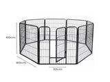 PaWz 8 Panel Pet Dog Playpen Puppy Exercise Black 24 inch DO1005-24-BK