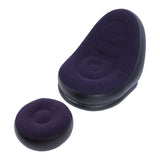 Inflatable Sofa Chair Stylish Simple Soft Flocking Blow Up Lounger Chair with Footstool for Living V1294-YM0901-3116240012712