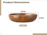 10PCS Acacia Wooden Bowls, 3.9" Small Wood Bowls Set, Japanese Style Serving Bowls for Salad, V1192-AZ-W-18297