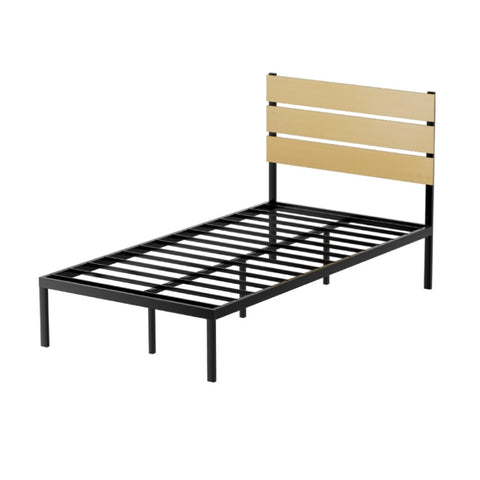 Artiss Bed Frame King Single Size Metal Base Mattress Platform Foundation PAULA MBED-C-PAULA-KS-BK-AB