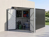 Giantz Garden Shed 118x238cm Lean To Bike Shelter Backyard Outdoor Storage SHED-WALL-4X8-BK-AB
