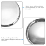 Stainless Steel Round Bar Stool Seat with Smooth Edges, Kitchen Replacement Seat for Home and V1370-AZ4-14793