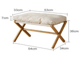 Foot Stool Foldable X Leg Modern Multifunctional Foot Rest with Soft Cushion for Living Room Bedroom V1294-YM0710-3116230019011