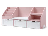 Keezi Kids Bookshelf Storage Organiser Toy Box Drawer Bench Seat Cabinet Pink FURNI-N-BOOK-140-PK-AB