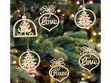 30Pcs Wood Christmas Tree Ornament Snowman Star Letter Hanging Pendant Decor-B V1263-JX-763