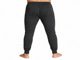 Mens Thermal Long John Pants Merino Wool Blend Base Layer Winter Warm - Black V563-BB-SI043_SI067-BK-4XL