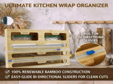 CARLA HOME Bamboo Wrap Organiser, 5 in 1 Dispenser with Cutter for Kitchen V178-36483
