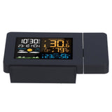 Multifunctional Weather Clock Projected Color Screen Black Portable Humidity Thermometer V1294-YM0901-3113210188611