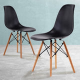 2X Retro Dining Cafe Chair DSW BLACK V274-FT-PP623-BK2