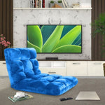 SOGA Floor Recliner Folding Lounge Sofa Futon Couch Folding Chair Cushion Blue LOUNGECHAIRBLUE