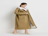 Size XL Brown Women's Chic Lightweight Waterproof Raincoat - Long Hooded Packable Rain Jacket with V888-ELOSUNG32648