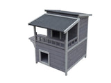 YES4PETS 2 Story Cat Shelter Condo with Escape Door Rainproof Kitty House V278-CH443-PS7441