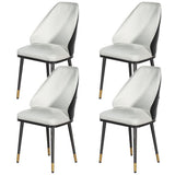 Artiss Dining Chairs Set of 4 Leather Seat Beige and Black UPHO-C-DIN-01-PU-WHX4