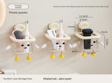 3 PCS Cute Suction Cup Bathroom Organizer Wall Mounted Toothbrush Holder No Drill Storage Caddy with V888-ELOSUNG41526