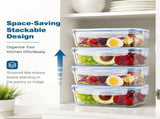 4-Pack Glass Food Storage Containers with Lids, 14oz /410ml Airtight Bento Lunch Boxes Meal Prep & V1192-AZ-W-17261
