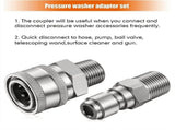 8PCS NPT 3/8 Inch Stainless Steel Male Female Quick Connector Kit Pressure Washer Adapters V1369-AZ3-W-12968