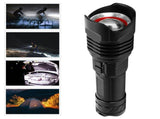 P99 Retractable Zoom Flashlight Aluminum Alloy USB Charging Flashlight for Outdoor V1294-YM0901-3119210017711