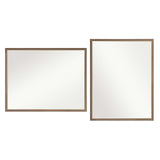 2 Set Wall Mirror Rectangular Frame Bathroom 70x90cm Antique Brown V274-FT-BM-PSSQ-AWD7090-X2