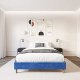 Velvet Blue Bed Frame Queen V264-BFS-206F-BLU-QU-1