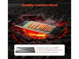 Carbon Steel Griddle, 32x14 inch Universal Flat Top Rectangular Plate, Gas Grill Griddle for BBQ V952-DCJPTG3214INVTJ16V0